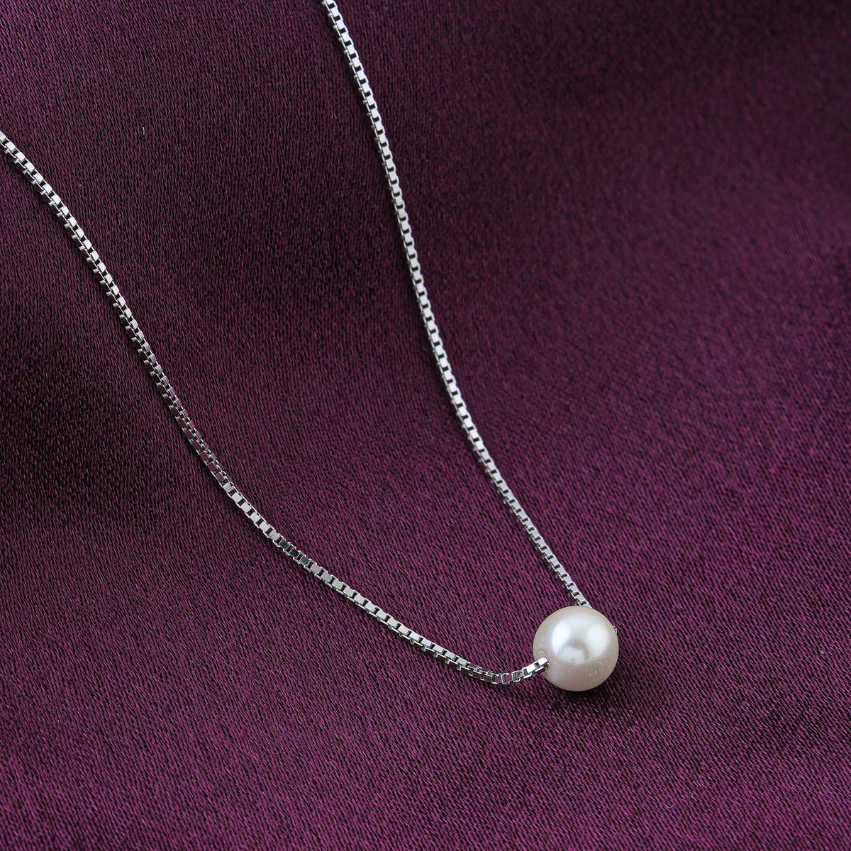 925 silver white gold pearl silver chain for women and girls