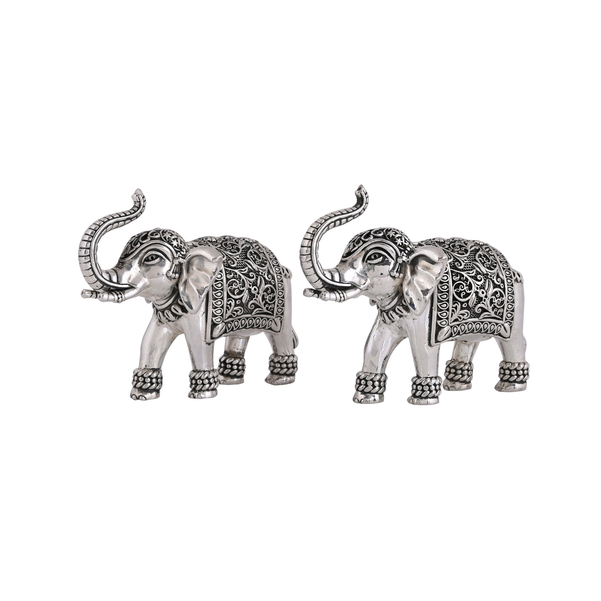 Buy 92.5% Pure Silver Elephant Pair Statue For Prosperity