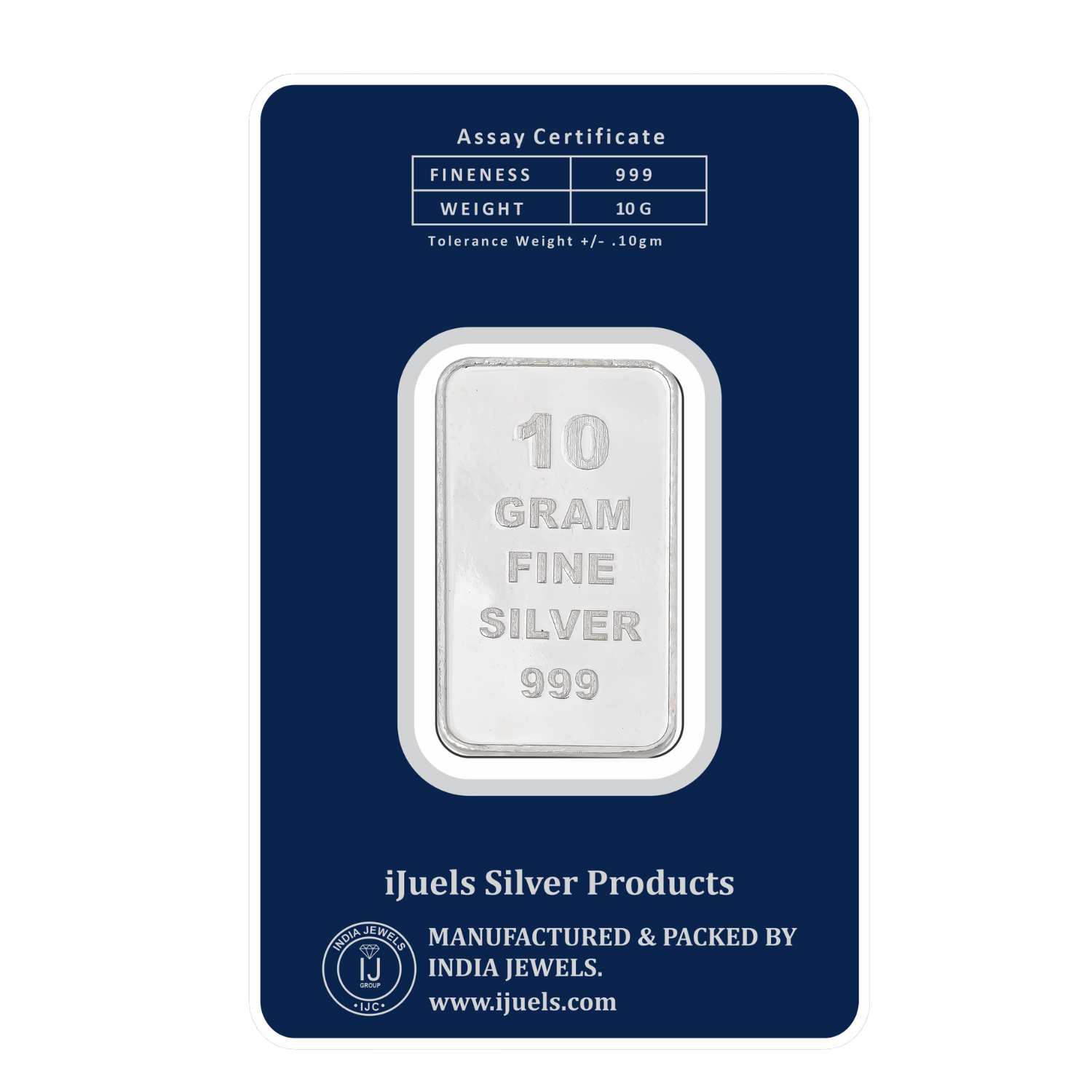 10 Grams Silver BAR 999 Silver BIS Hallmarked 10 Grams Kalpataru
