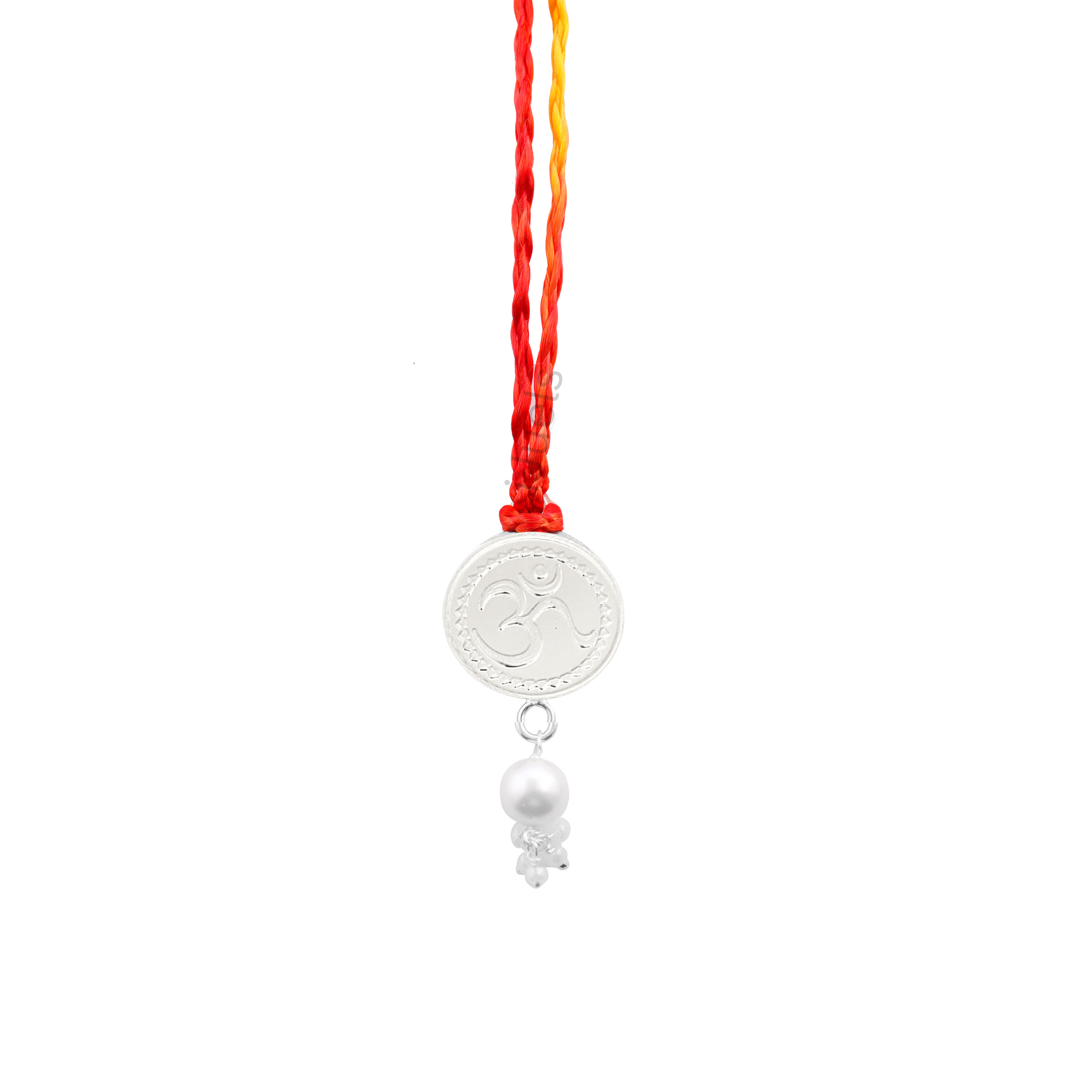 Coin Rakhi 999 Pure Silver Om Coin Lumba Rakhi – 2 Gram Spiritual Rakhi Gift with