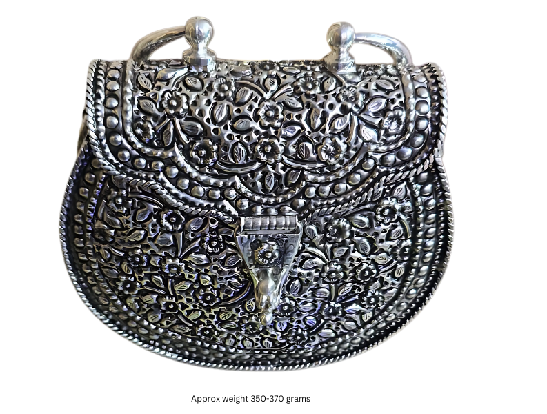 Pure silver vintage style BIS hallmarked Silver Purse/ Silver Clutch