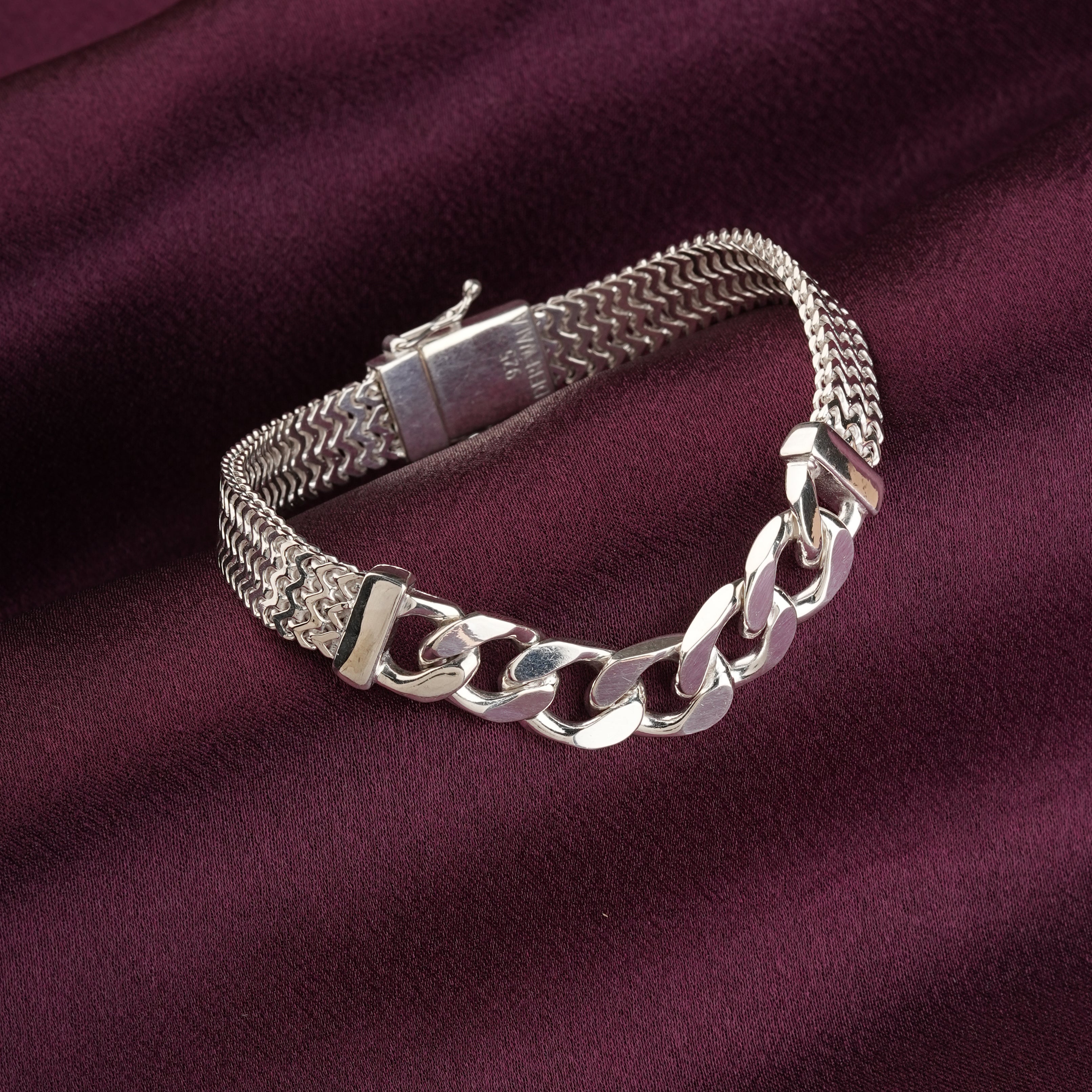 iJuels Pure silver designer bracelet for mens - Main Image