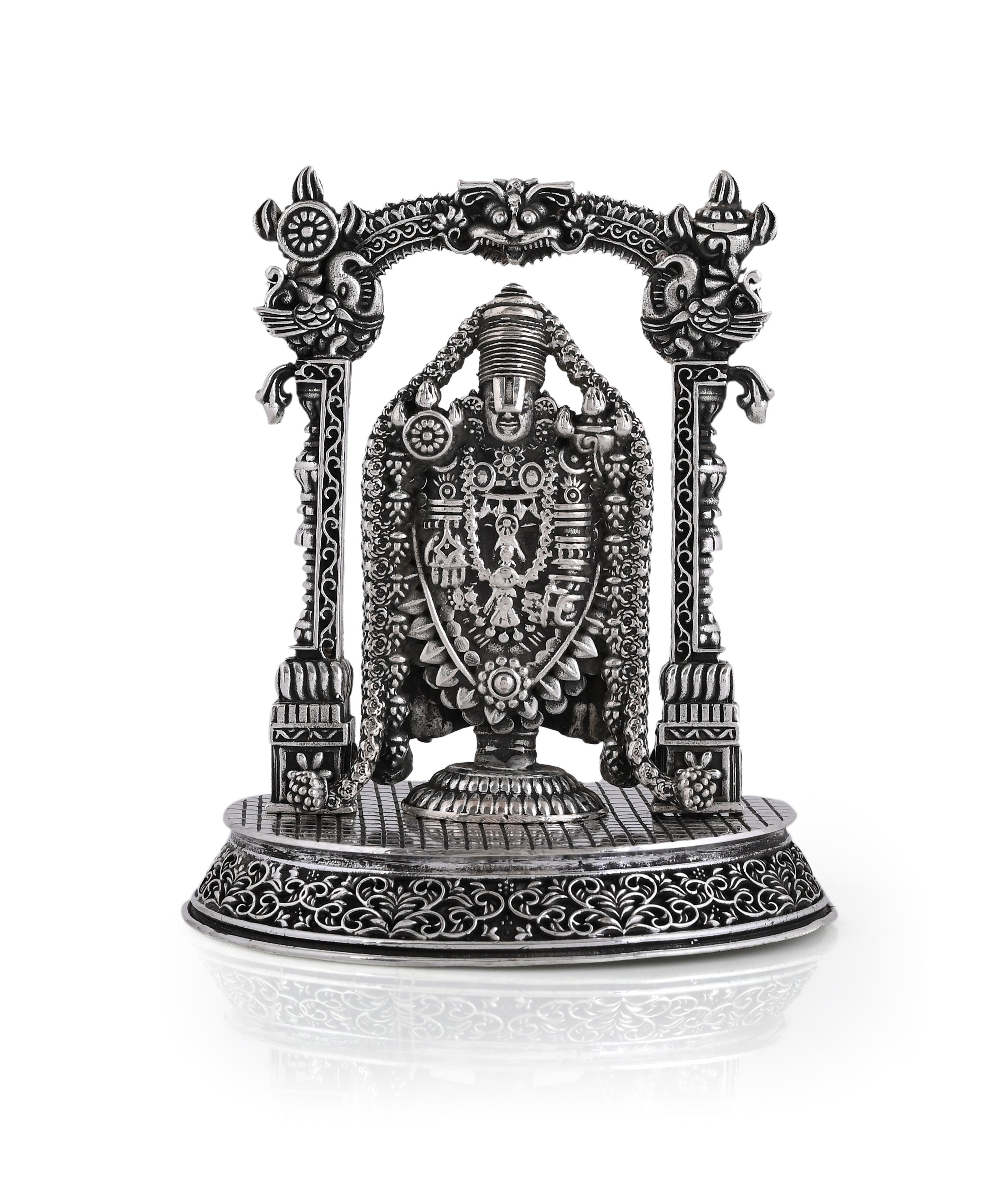 Lord Venkateswara Swamy / Balaji silver idol | Silver jewellery indian,  Temple jewellery, Silver jewelry
