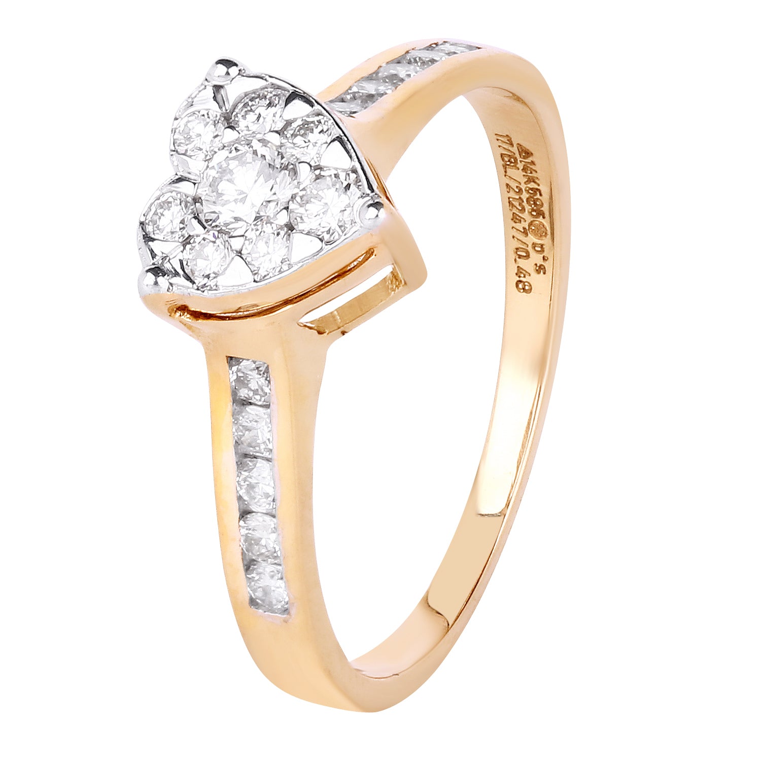 Round Gold Heart shape diamond engagement ring at Rs 39000 in Surat | ID:  2853180468948
