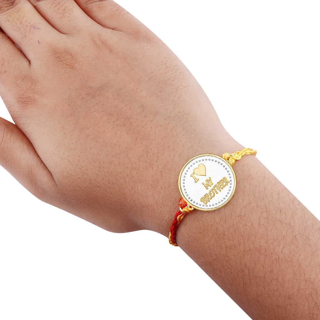 Coin Rakhi Pure Silver 4 Gram Silver Coin I Love My Brother Inscribed Rakhi for M